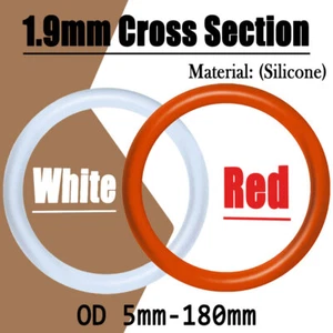 1.9mm C/S Red&White Sealing Ring High-Temperature Silicone O Rings 5mm-180mm OD - Picture 1 of 8