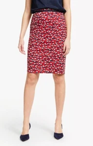 Falda Boden Bay Lápiz Hasta la Rodilla Rojo Blanco Azul Estampado Patriótico Carrera Talla 6 - Imagen 1 de 8