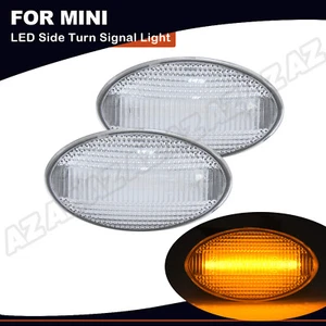 2X Amber LED Side Marker Light Clear Lens Lamp For Mini Cooper R50 R52 R53 2002- - Picture 1 of 11