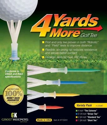 4 Yards More - Variety Pack Golf Tees various heights - Improve your distance - image 1 of 3