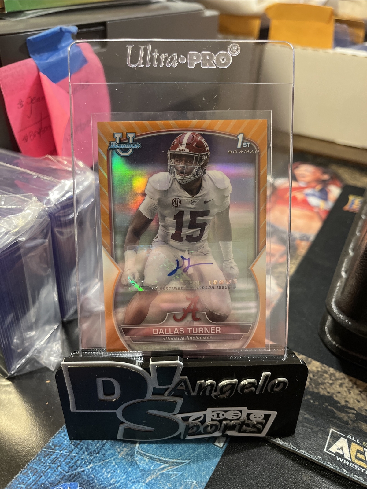 2022 Bowman Chrome University Dallas Turner 1st Orange Refractor Auto /25