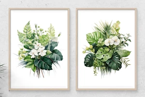 Blumen Wandkunstdruck, Grünzeug 2er Set Kunstdrucke, Wohndeko Drucke - Bild 1 von 2