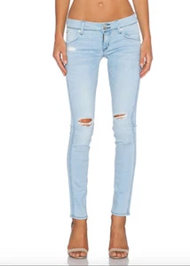 Jeans skinny RUNWAY HUDSON STRATA Destructed Collin 29 nuovi con etichette effetto invecchiato W422DYS - Foto 1 di 3