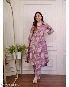 Beautiful Indan Designer cotton blend A line Floral Print  Co-Ord Set. - Picture 1 of 5