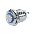 12mm Waterproof Metal Momentary Push Button Switch High Flush 4 Pin Blue LED 3V
