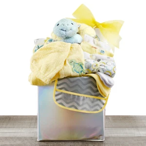 Neu Baby Start Out Unisex Layette Geschenkkorb mit Plüschschildkröte Nackenauflage - Bild 1 von 1