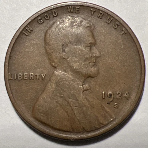 1924-S Lincoln Wheat Cent San Francisco Mint * Tough Date * Actual Photos A7 Cover