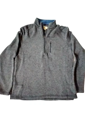 Men's Woolrich Sweater Grey Size Large 1/2 Zip Pullover Authentic Long Sleeve - Image 1 of 4