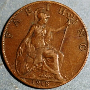 Great Britain Farthing 1918 George V KM#808.2 - Picture 1 of 2
