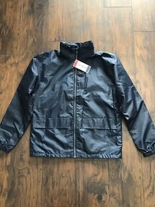 Clique Mens Windbreaker Jacket Blue with Collar Hideaway Hoodie Sz Medium NWT A7 - Picture 1 of 12