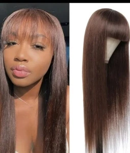Human Hair Brown Bang Wig 20inches.   - Picture 1 of 1
