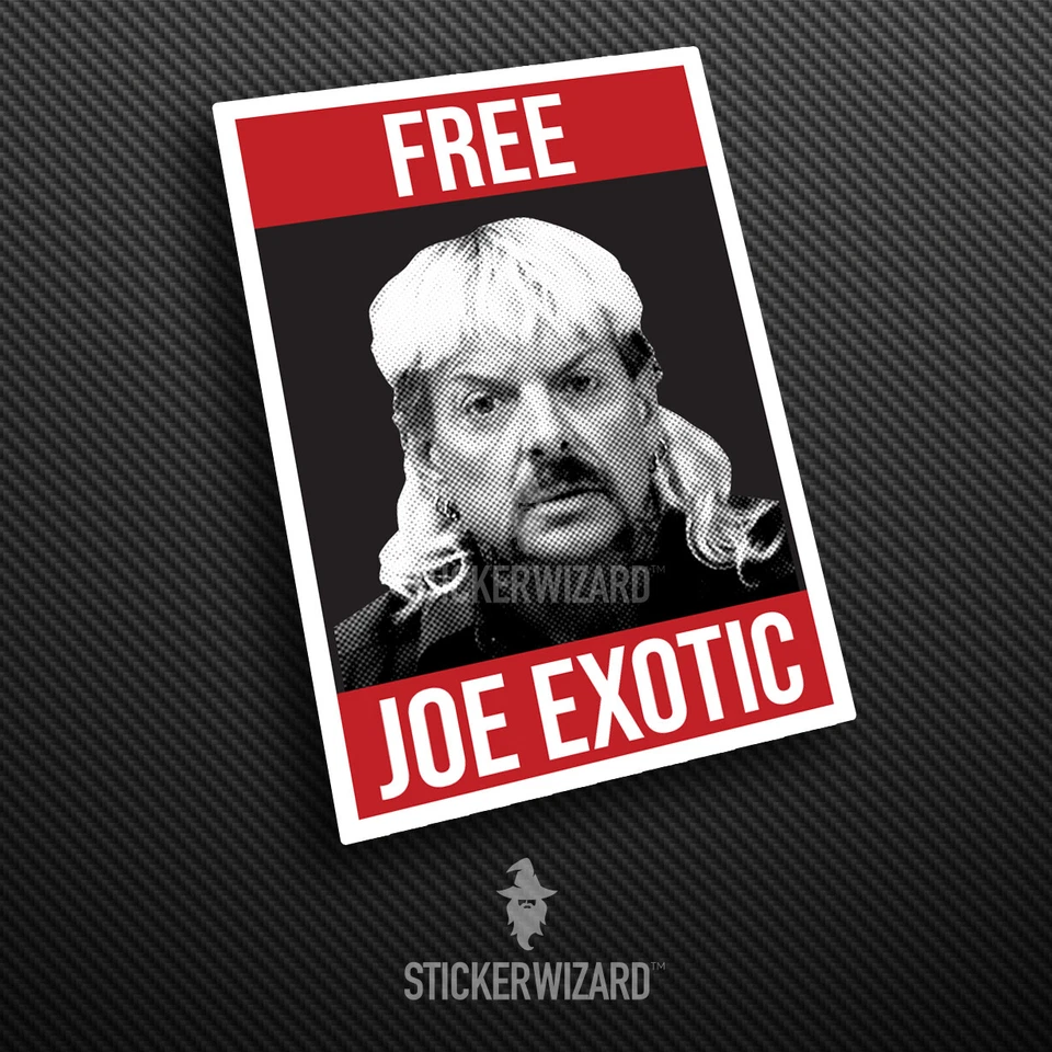FREE JOE EXOTIC Sticker | Tiger King Carole Baskin Decal | Car | Window - Image 1 of 1