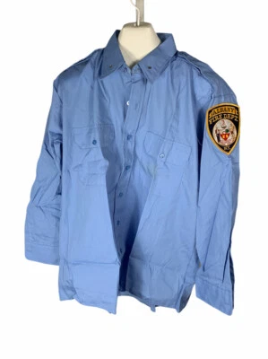 Camisa de trabajo vintage Elbeco Paragon Plus Albany Fire Dept Patch LS talla 17 33 utilería Foto 1 de 4