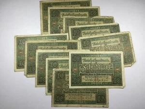 13x Reichsbanknote 10 Mark Berlin 6. Februar 1920 Inflation Deutsches Reich - Picture 1 of 2