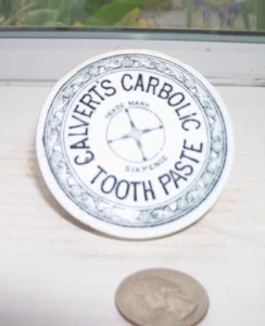 NICE RARE VICTORIAN STENCIAL POT LID WITH LOTS OF WRITTING & WORKING BASE - Picture 1 of 1