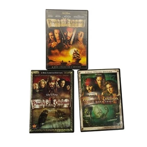 Pirates Of The Caribbean 1 & 2 & 3 DVD Movie Lot Of 3 Johnny Depp Orlando Bloom - Picture 1 of 11