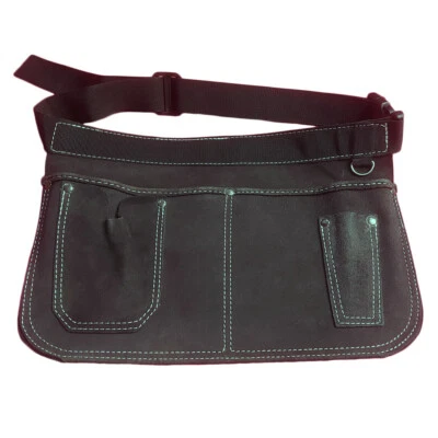 BBI Gardening Tool Belt Pouch - Suede Leather Multi Pockets Soft Leather