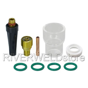 #12 Pyrex Glass Cup Gas Lens Collet Kit For WP 9 20 25 Tig Welding Torch 9pcs - Picture 1 of 8