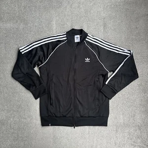 ADIDAS Originals Herren Trainingsjacke Gr. L Sportjacke Retro Logo 25104 Schwarz - Bild 1 von 10