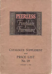 Kaminmöbel 1929 Katalog Ergänzung & Preisliste Peerless Mfg Co - Bild 1 von 8