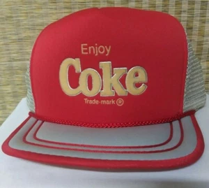 Vintage Coca Cola Snap-back Trucker Hat Red and Gray Enjoy Coke Cap - Picture 1 of 12