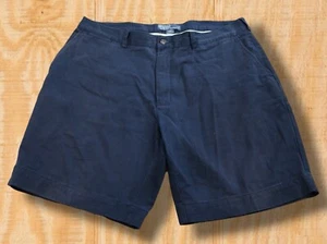 Vintage Polo Ralph Lauren Mens 42 Prospect Chino Navy Blue Flat Front Shorts - Picture 1 of 14