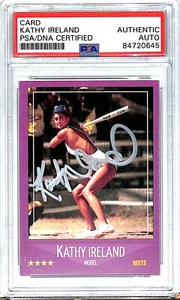 KATHY IRELAND Signed Auto Custom New York Mets Trading Card PSA/DNA SLABBED - Bild 1 von 3