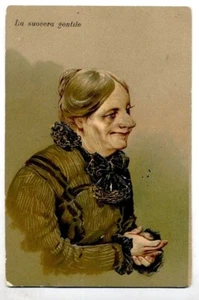 Umoristica La suocera gentile A rilievo Embossed Comic PC Circa 1900 - Imagen 1 de 1