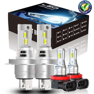 For Mitsubishi L200 2008-19 White LED Headlight Hi/Lo+Fog Lights Bulbs Combo 4x Foto 1 de 4