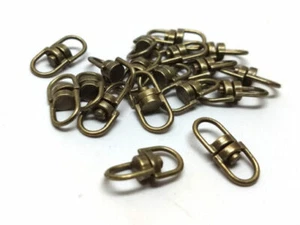 20 uds. Conectores giratorios ovalados de bronce antiguos para llaveros llaveros 19x9 mm - Imagen 1 de 4