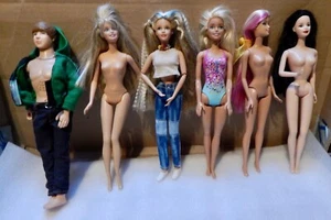 Mixed Lot Of 6 Barbie Dolls Mattel Great Shape 1Y - Picture 1 of 5