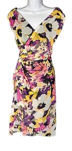 Adrianna Papell Chiffon Wrap Dress Sleeveless Floral Women's Size 12 NWT $140