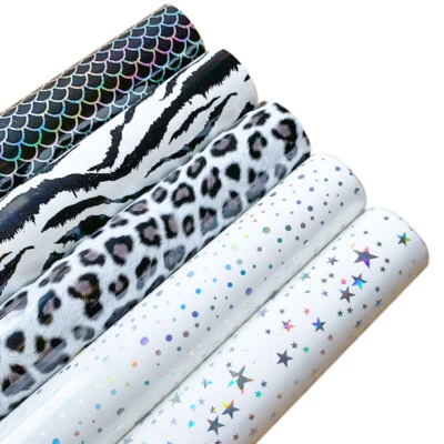 Animal Star Print Heat Transfer Vinyl Iron on Tshirt Bag HTV Sheets Film for Cut - Image 1 of 4