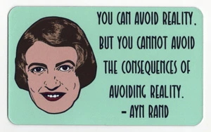 Ayn Rand Vinyl Zitat Aufkleber oder Magnet - Atlas Shrugged, We, The Fountainhead - Bild 1 von 1