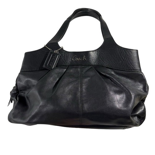 Borsa a tracolla Coach pelle nera verde interno hobo logo vintage anni 2010