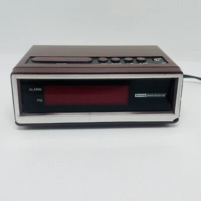 Reloj despertador eléctrico digital Living Solutions #1585 grano madera 2006 (probado) Foto 1 de 4