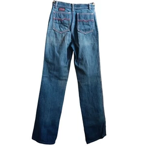 24x33 Womens Vintage 1980's MALE Disco Embroidered Pocket Denim Indigo Jeans - Picture 1 of 14