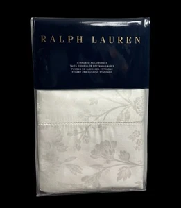 Ralph Lauren Ashmont Jacquard Standard Kissenbezüge 600 Fäden Creme Kissenbezug Set - Bild 1 von 5