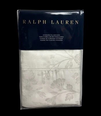 Ralph Lauren Ashmont Jacquard Standard Pillowcases 600TC Cream Pillowcase Set - Image 1 of 4