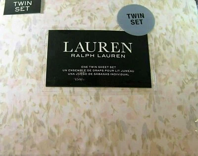 Ralph LaurenTwin Size Sheet Set Abstract Pastel Watercolor Multi Color Cotton - Image 1 of 3