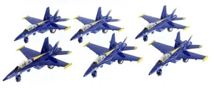 Juego de 6 F/A 18 Hornet EE. UU. Avión de combate Blue Angels 7" modelo fundido a presión NUEVO - Imagen 1 de 4