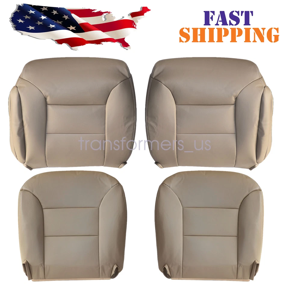 Cubierta de asiento delantera inferior y superior de cuero tostado para Chevrolet Silverado 1500 1995-1999 Foto 1 de 1