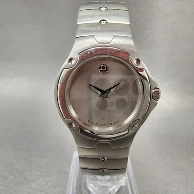 Reloj Movado Edición Deportiva Mujer 27mm Esfera Plateada Acero Inoxidable Batería Nueva Foto 1 de 4