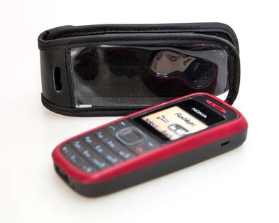 caseroxx Leather-Case with belt clip for Nokia 1200 und 1208 in black made of ge - Image 1 of 4