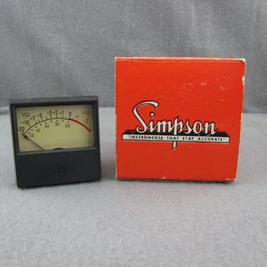 Simpson Model 2142 VU Meter Cat No 17473 w/ box Vintage EUC - Picture 1 of 17