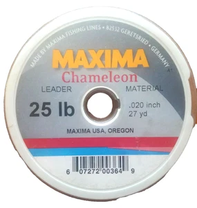 Maxima Camaleonte Monofilamento Leader Materiale 25 libbre 27 iarde Salmone Testa Acciaio - Foto 1 di 2