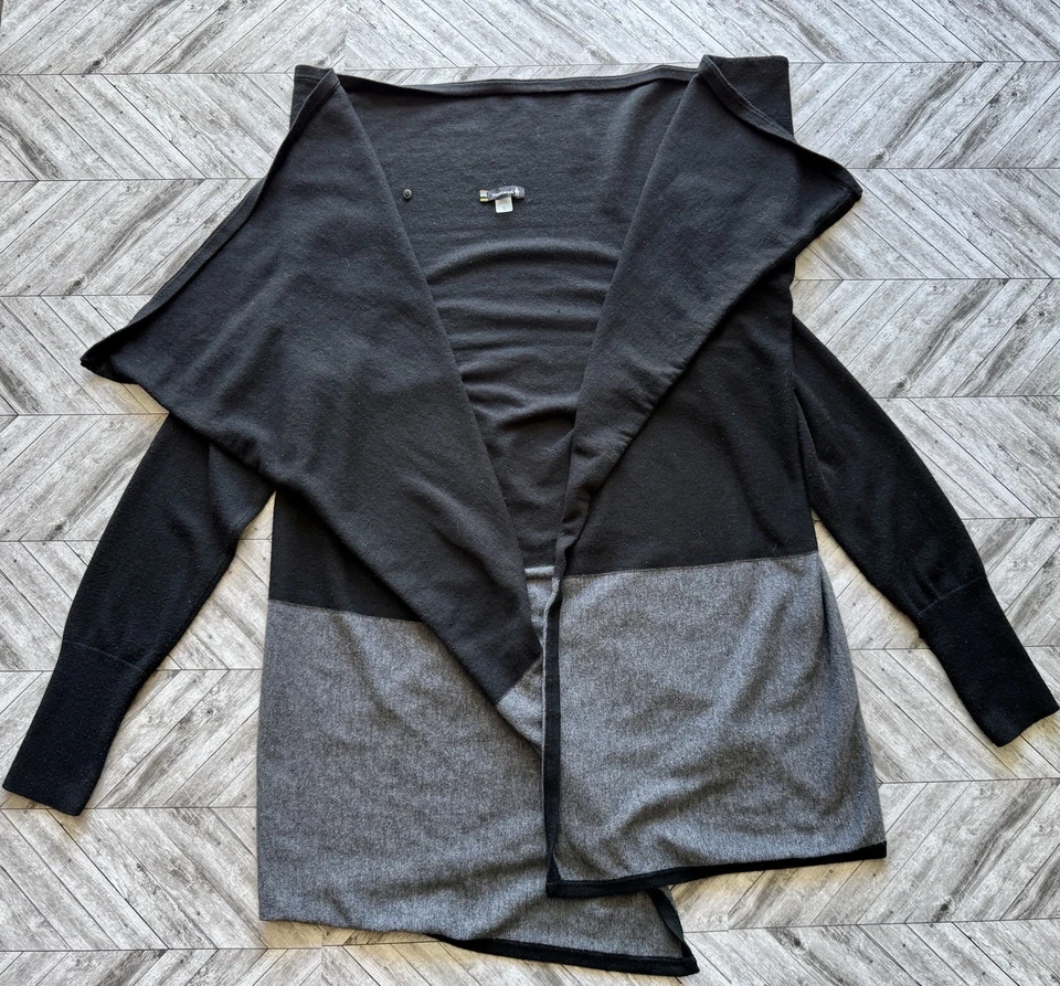 Suéter Smartwool Mujer Pequeño Negro Gris Envoltura Exterior Senderismo Boho Oficina Núcleo Foto 1 de 4