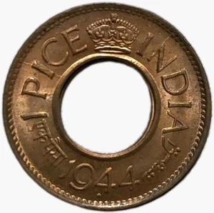 1 Random Year British India WW2 coinage George VI 1 Pice 1943-1945 Uncirculated - Picture 1 of 3