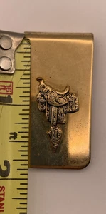 VTG Colibri 18K ELECTROPLATE Money Clip Fancy Detailed Saddle - Picture 1 of 8