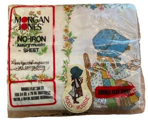 Rare Vintage Morgan Jones Holly Hobbie Double Flat Sheet Fits 54" X 76" NOS USA - Picture 1 of 7